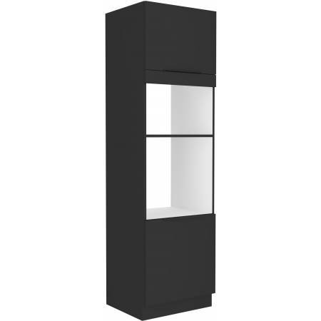 Zabudowa piekarnika i mikrofalówki 60 cm SAMOA 60 DPM-210 2F czarny mat